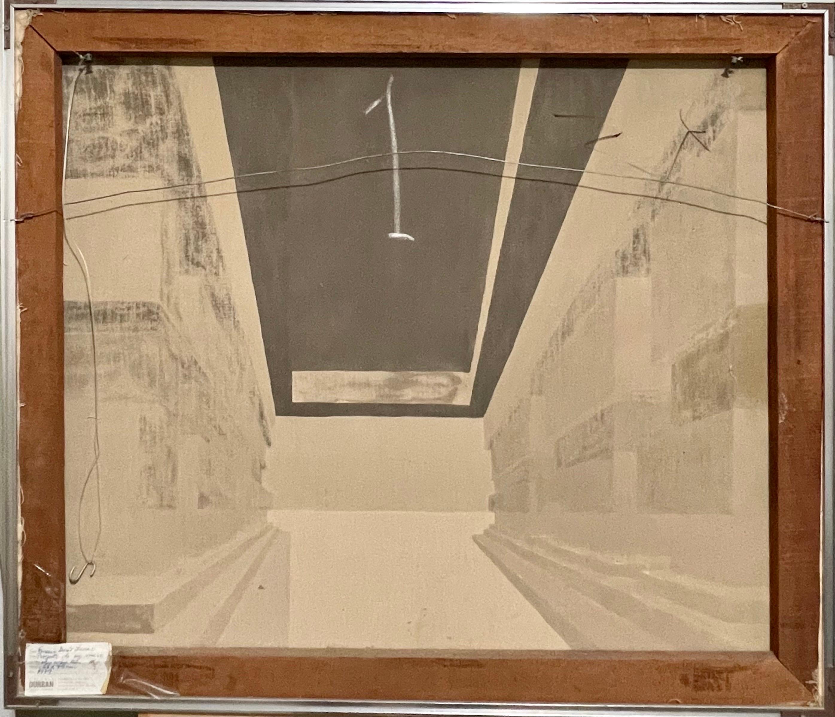 Surrealismo venezuelano Pittura architettonica a olio Emerio Lunar Arte latinoamericana in vendita 1