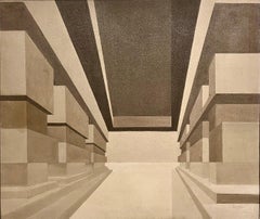 Surrealismo venezuelano Pittura architettonica a olio Emerio Lunar Arte latinoamericana