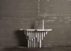 Emersa Console Table in Bianco Carrara Marble by Bufalini Marmi