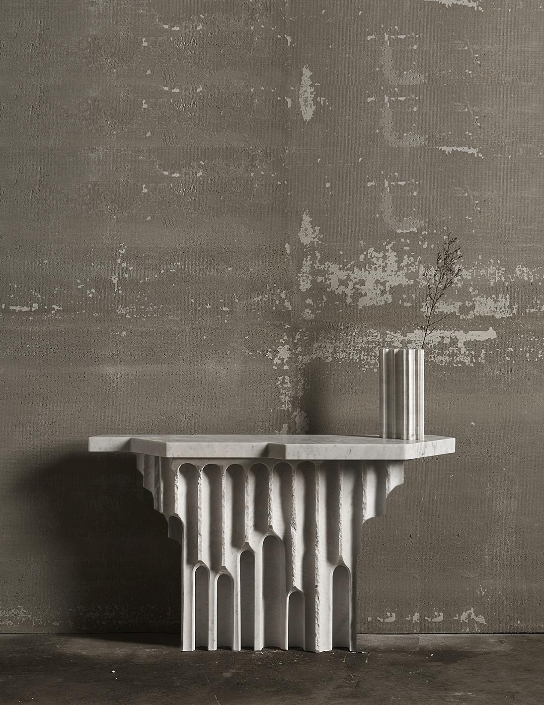 Emersa Console Table in Bianco Carrara Marble by Bufalini Marmi Neuf - En vente à Geneve, CH