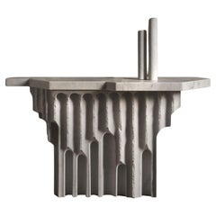 Emersa Console Table in Bianco Carrara Marble by Bufalini Marmi