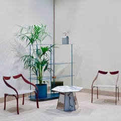 Emerso Calacatta Marble and Titanium Coffee Table by WM Metal Design