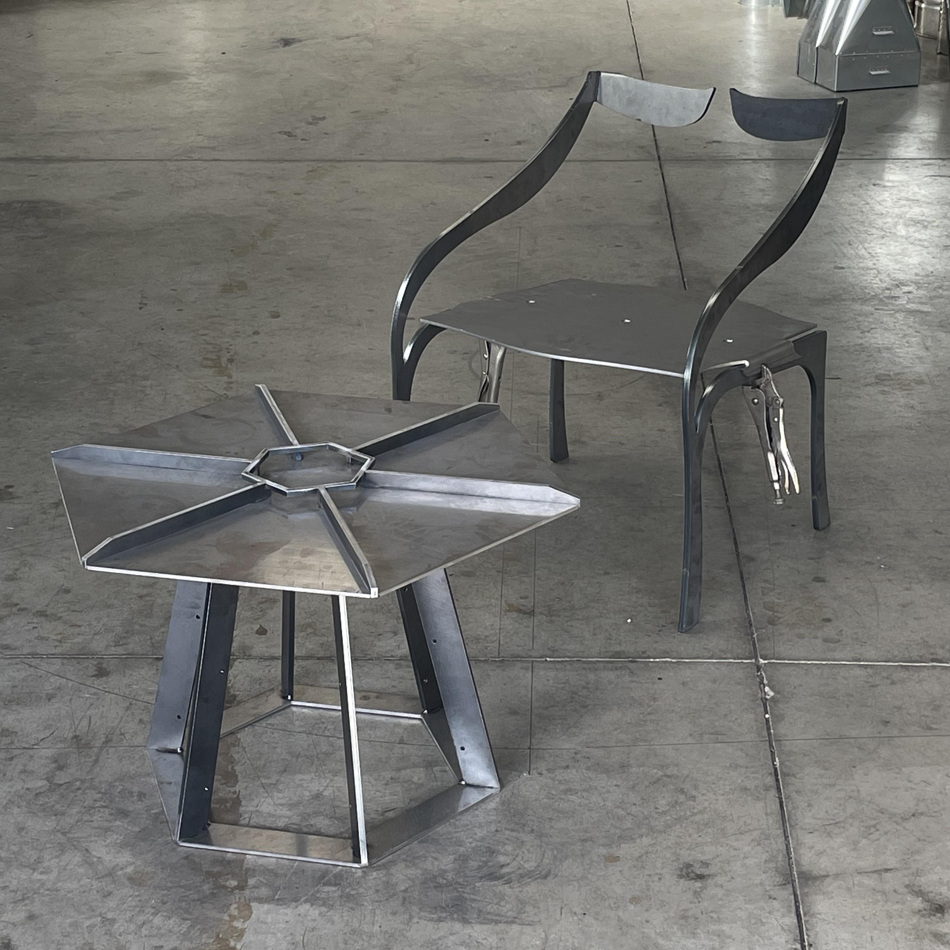 Italian Emerso Calacatta Marble and Titanium Coffee Table by WM Metal Design For Sale