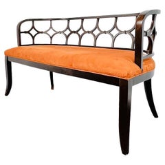 Emerson Bentley Carved Wood Frame "Pietro" Settee