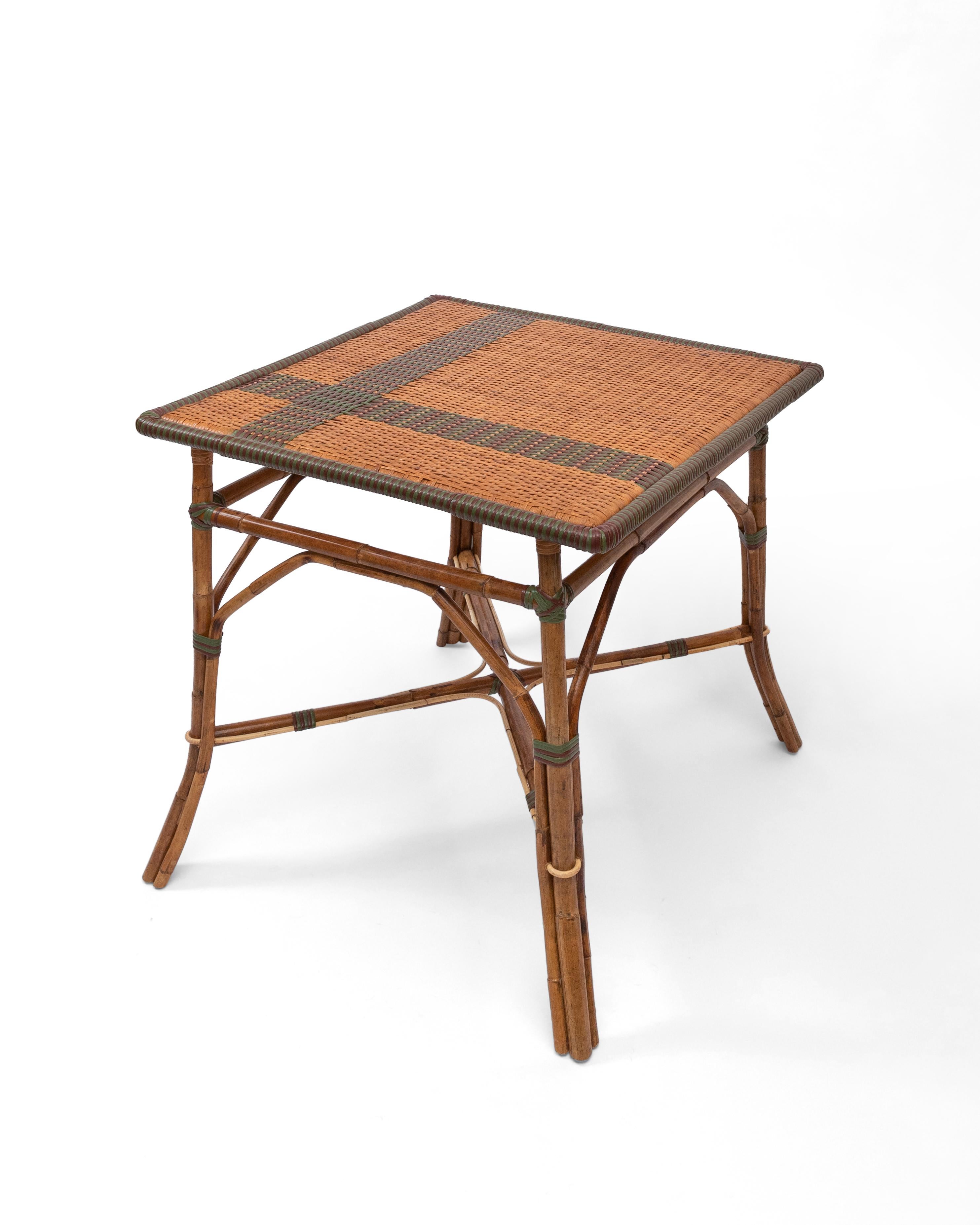 Der Beistelltisch Emerson ist Teil unserer ersten Rattan-Kollektion für den Außenbereich und eignet sich sowohl für den Garten als auch für das Wohnzimmer. Das von Kunsthandwerkern handgefertigte Design von Louise erinnert an antike Rattanstücke aus