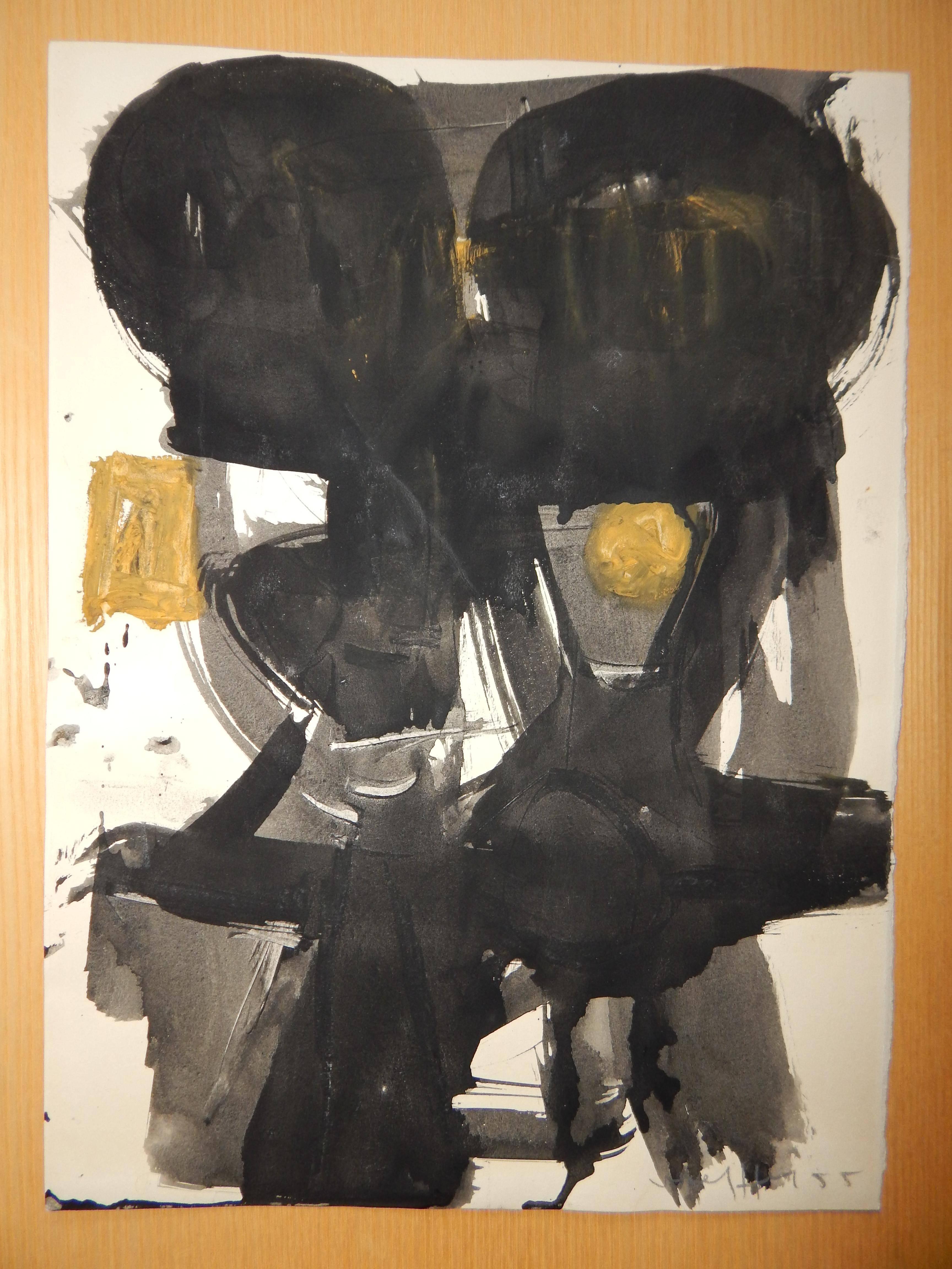 Emerson Woelffer Abstract Expressionist Painting, 1955 In Excellent Condition In Phoenix, AZ