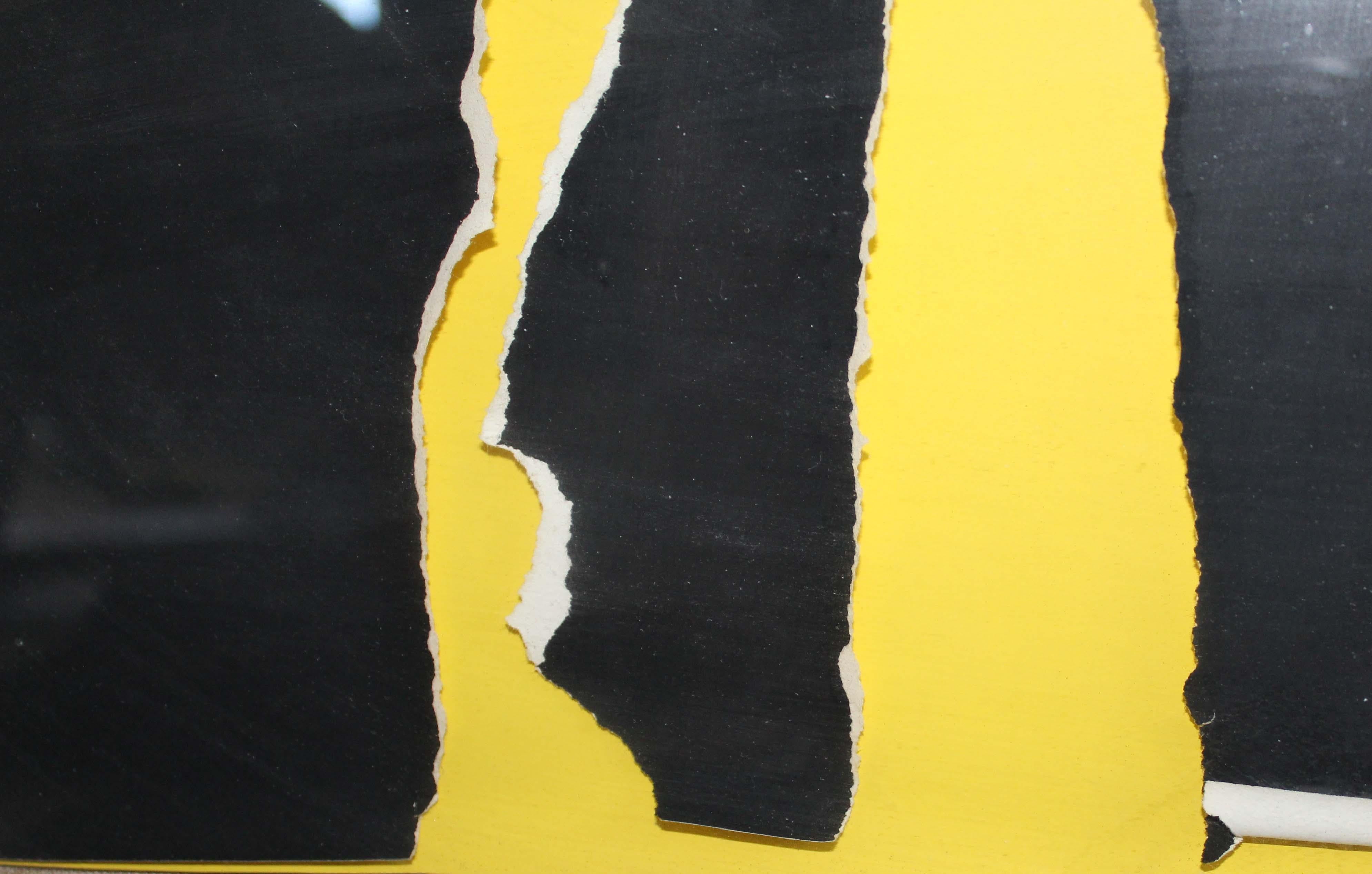 Emerson Woelffer, atrevido collage de bordes rasgados, obra expresionista abstracta firmada en venta 4