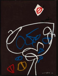Untitled, Oil Stick and Collage on paper, Abstract, 1989, Manny Silverman Col