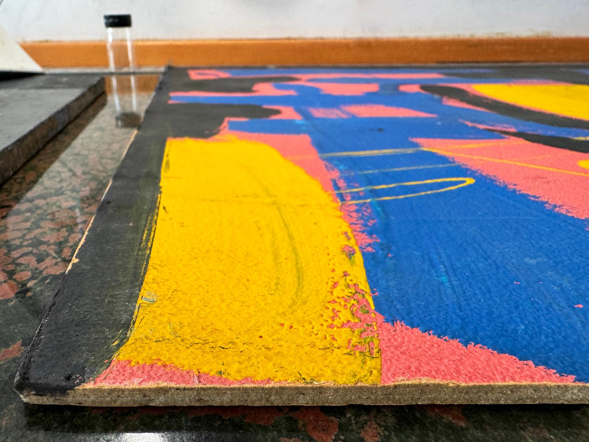I primi espressionisti astratti -  Insegnante del Black Mountain College, Franz Kline - Abstract Painting Blu di Emerson Woelffer