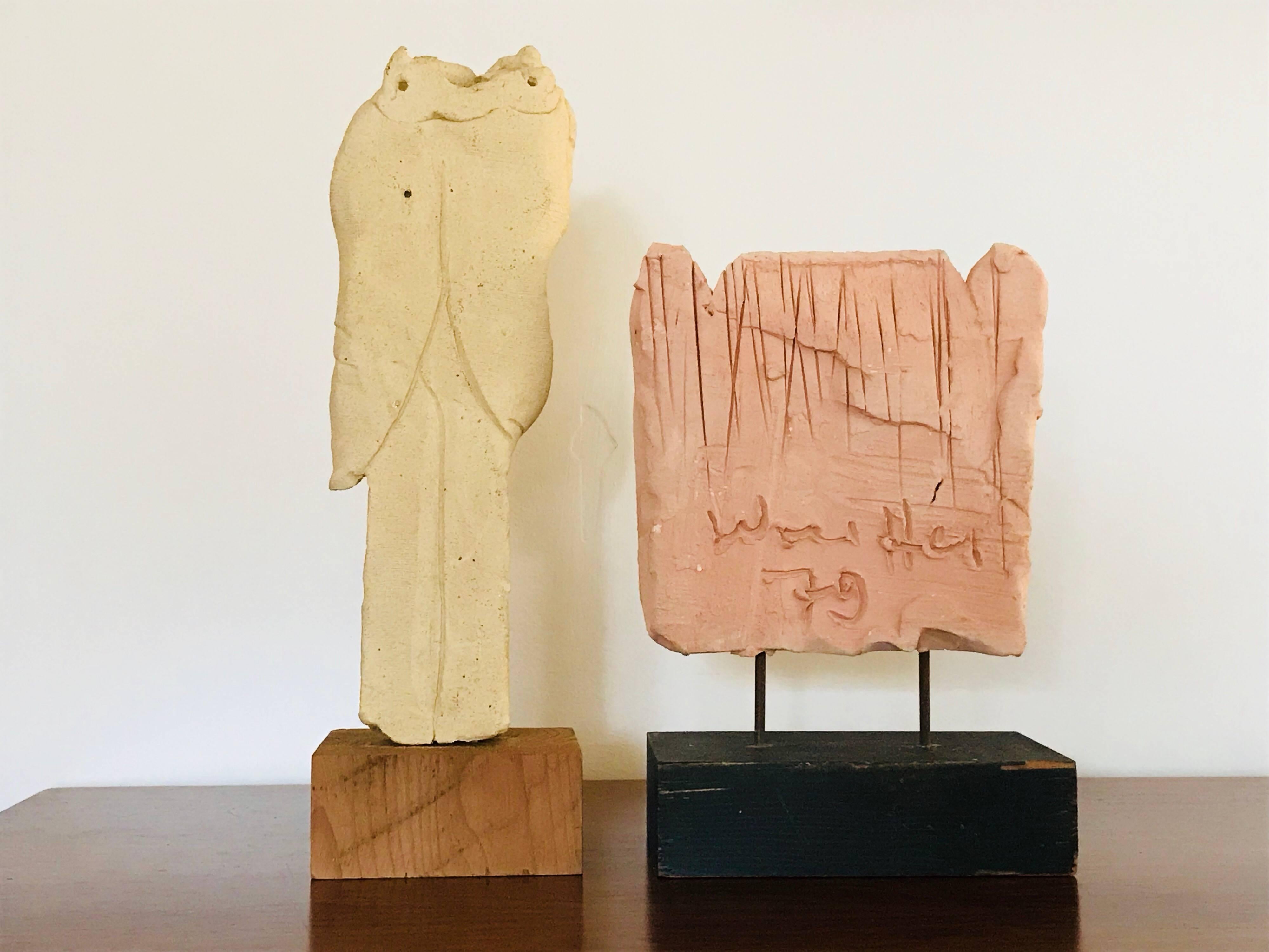 Modern Emerson Woelffer Abstract Expressionist Ceramic Sculptures, 1979