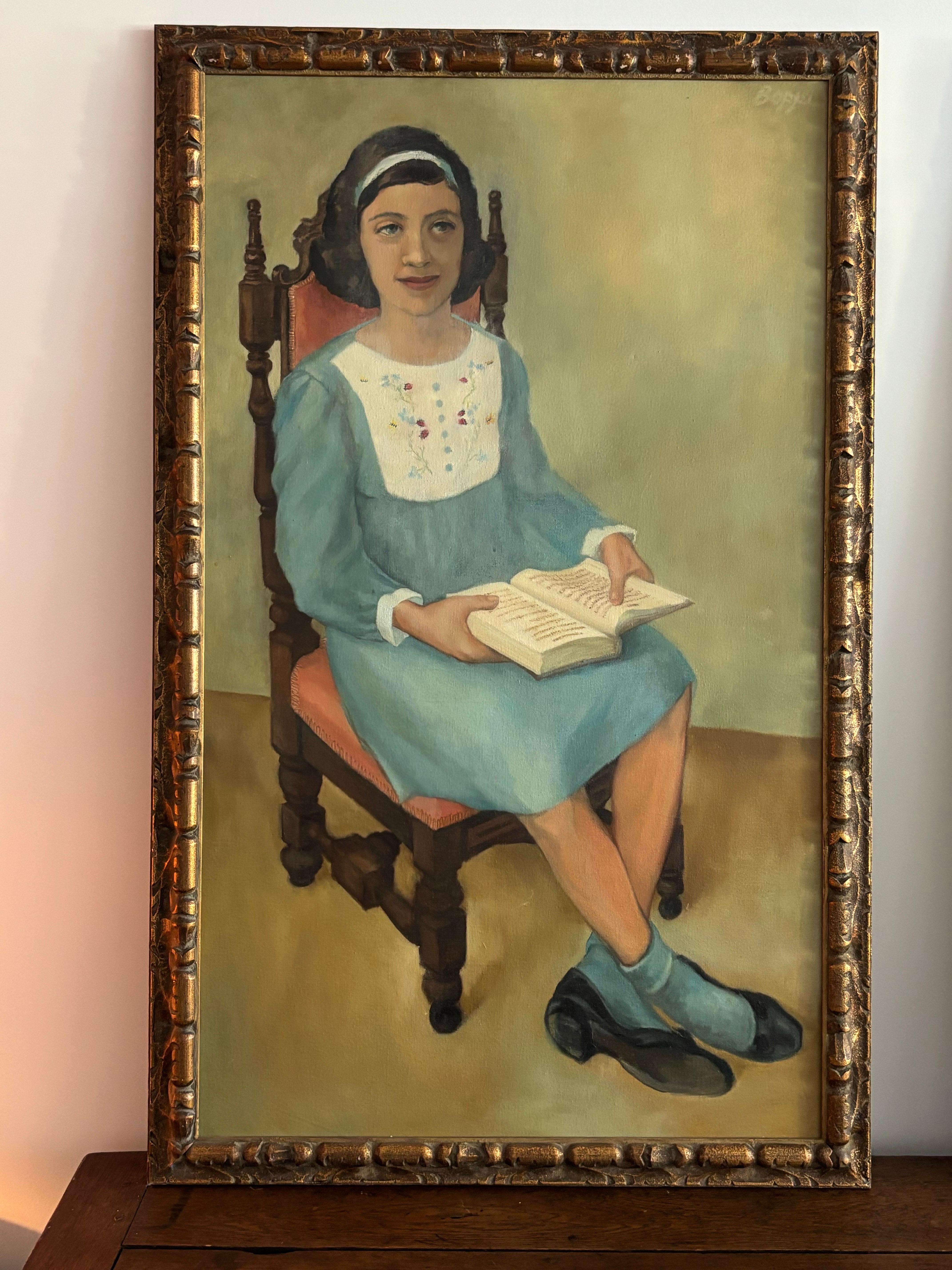 Mid-Century Modern Emery Bopp  1970’s oil on canvas portraits For Sale