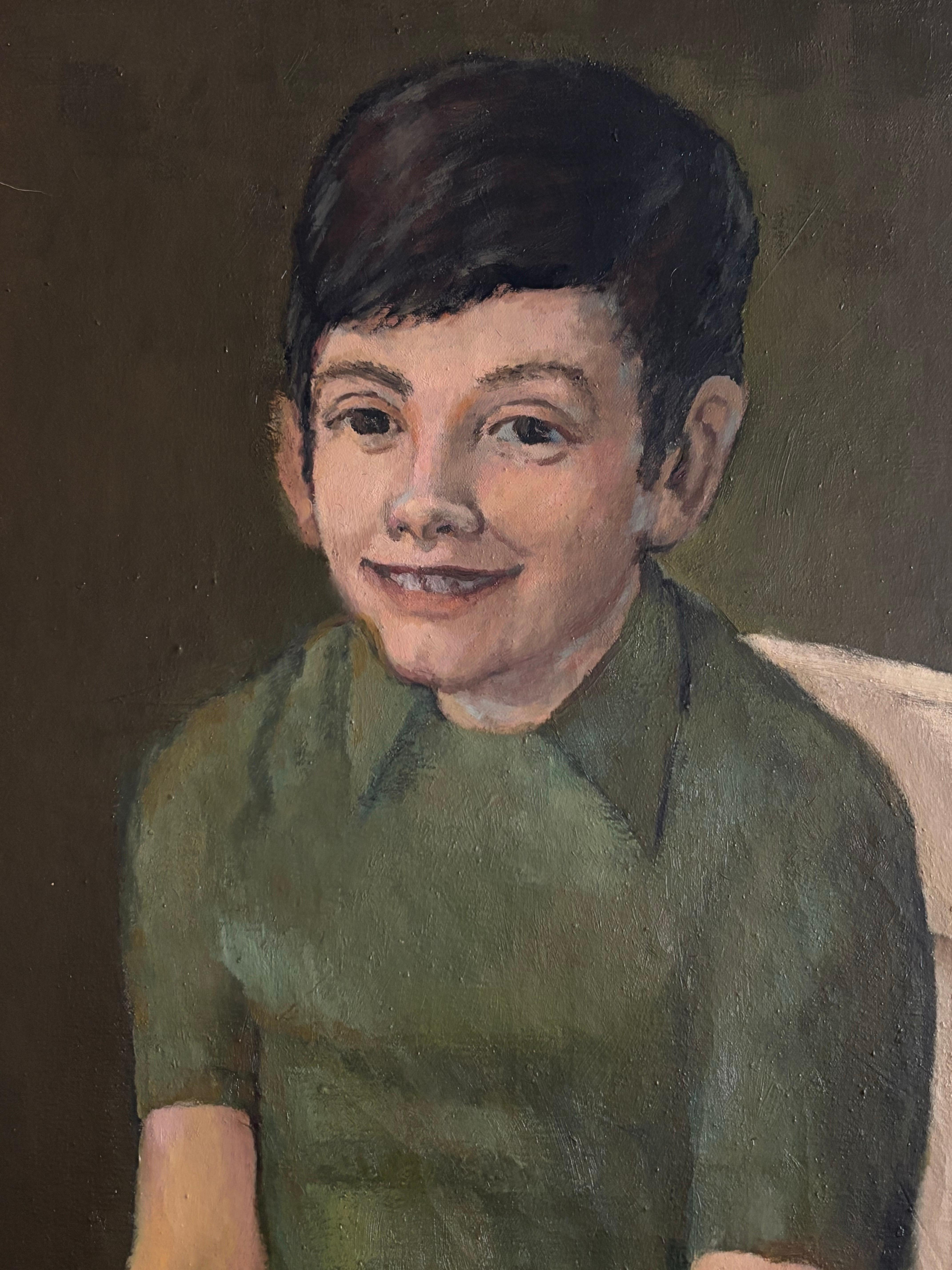 Paint Emery Bopp  1970’s oil on canvas portraits For Sale