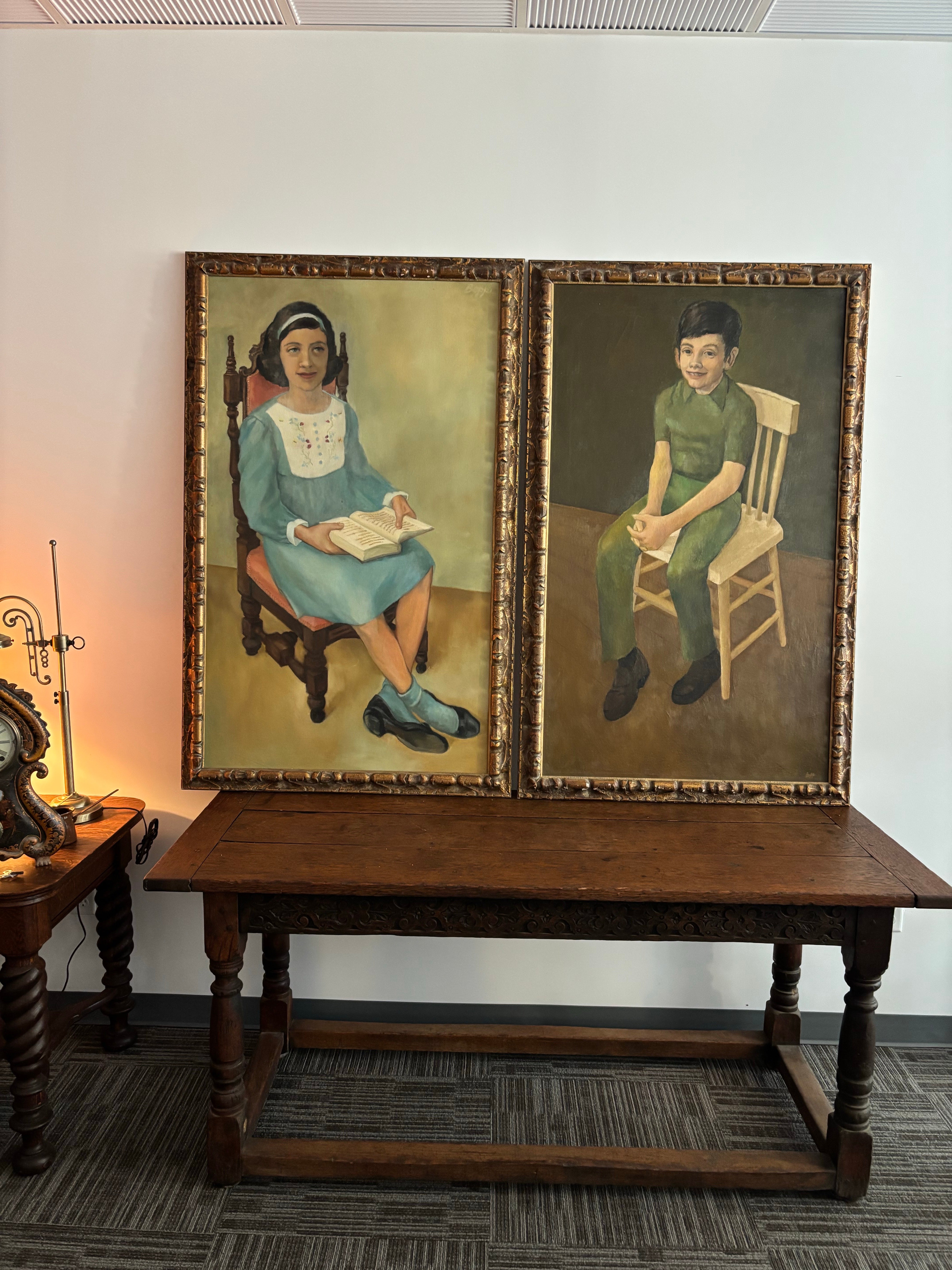 Emery Bopp  1970’s oil on canvas portraits For Sale