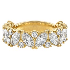 Emery Sculptural – Diamantring aus 18-karätigem Gold mit Diamanten im Marquise- und Rundschliff von Aneta Zae