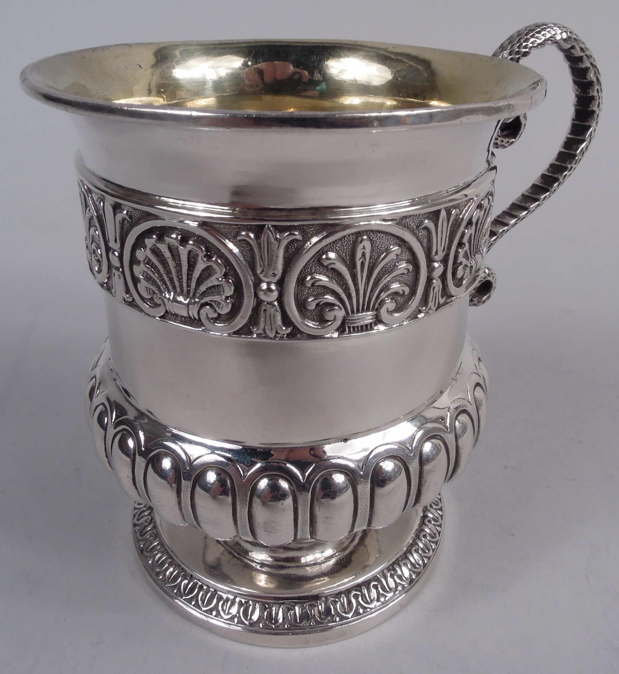 Emes & Barnard English Georgian Regency Sterling Silver Mug, 1816 In Good Condition For Sale In New York, NY