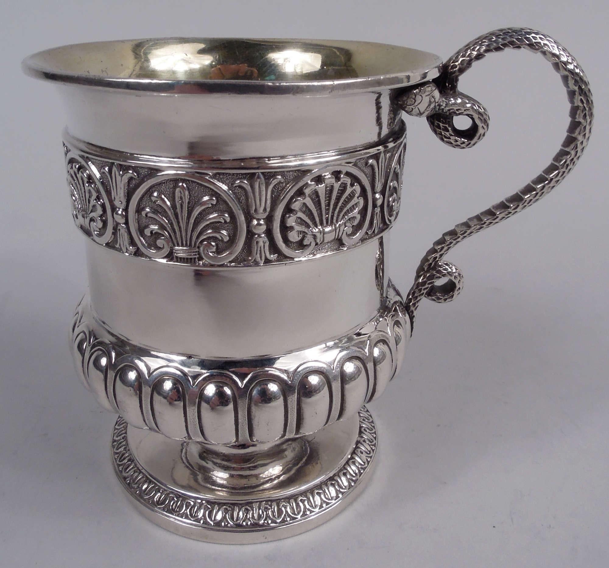 Early 19th Century Emes & Barnard English Georgian Regency Sterling Silver Mug, 1816 For Sale