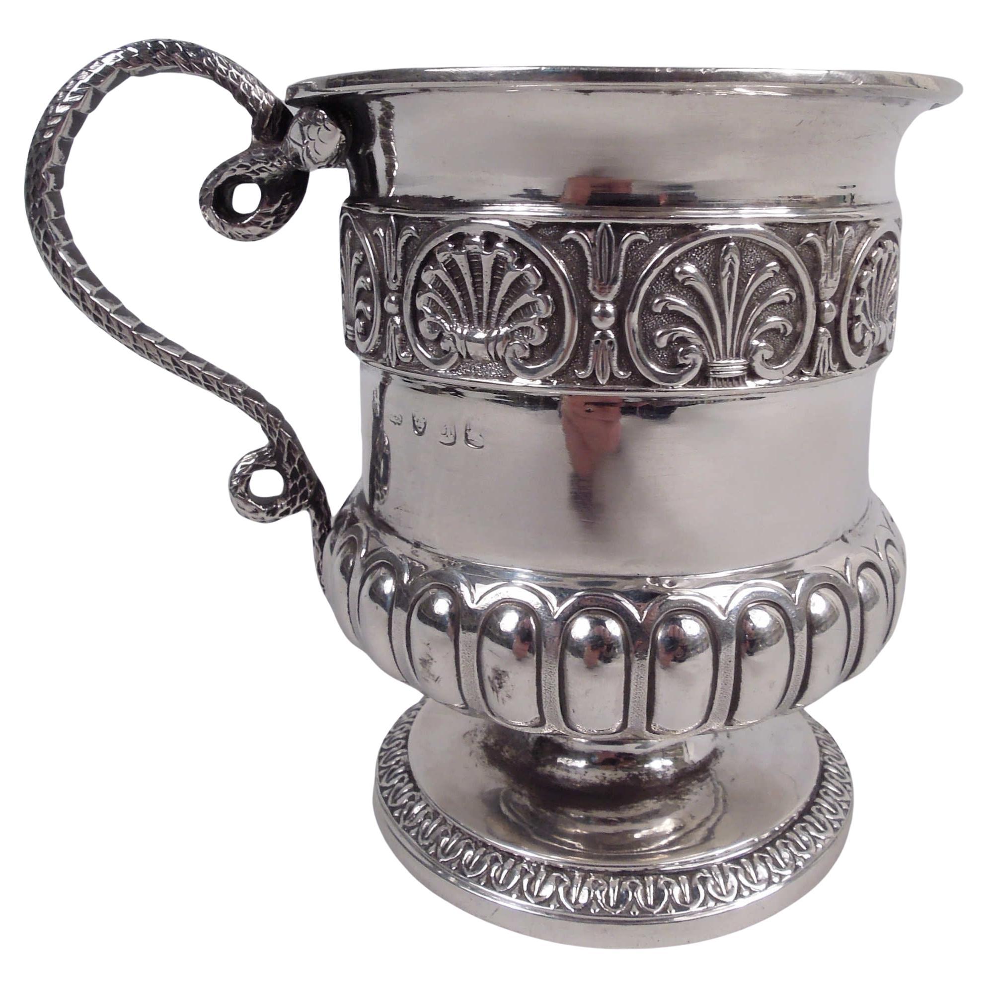 Tasse anglaise de style Régence géorgien en argent sterling Emes & Barnard, 1816