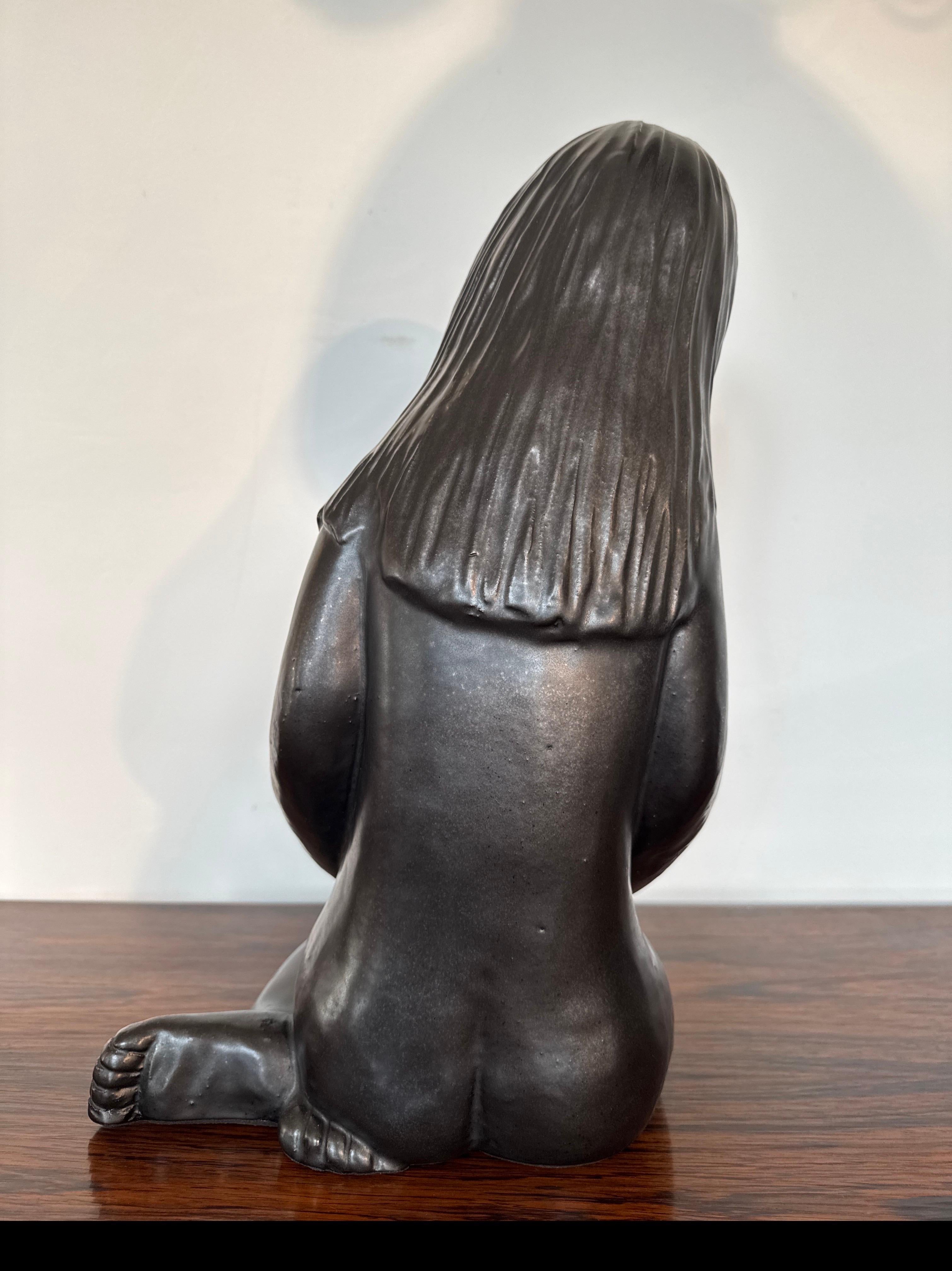 Emiel Laskaris Keramische Statue Mutter und Kind Belgien Künstler 1970er im Zustand „Gut“ im Angebot in Antwerp, BE