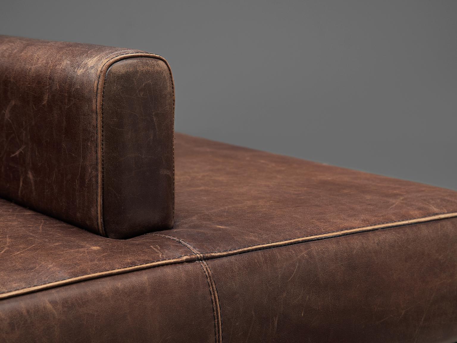 Emiel Veranneman Custom Made Bench in Buffalo Leather For Sale 2