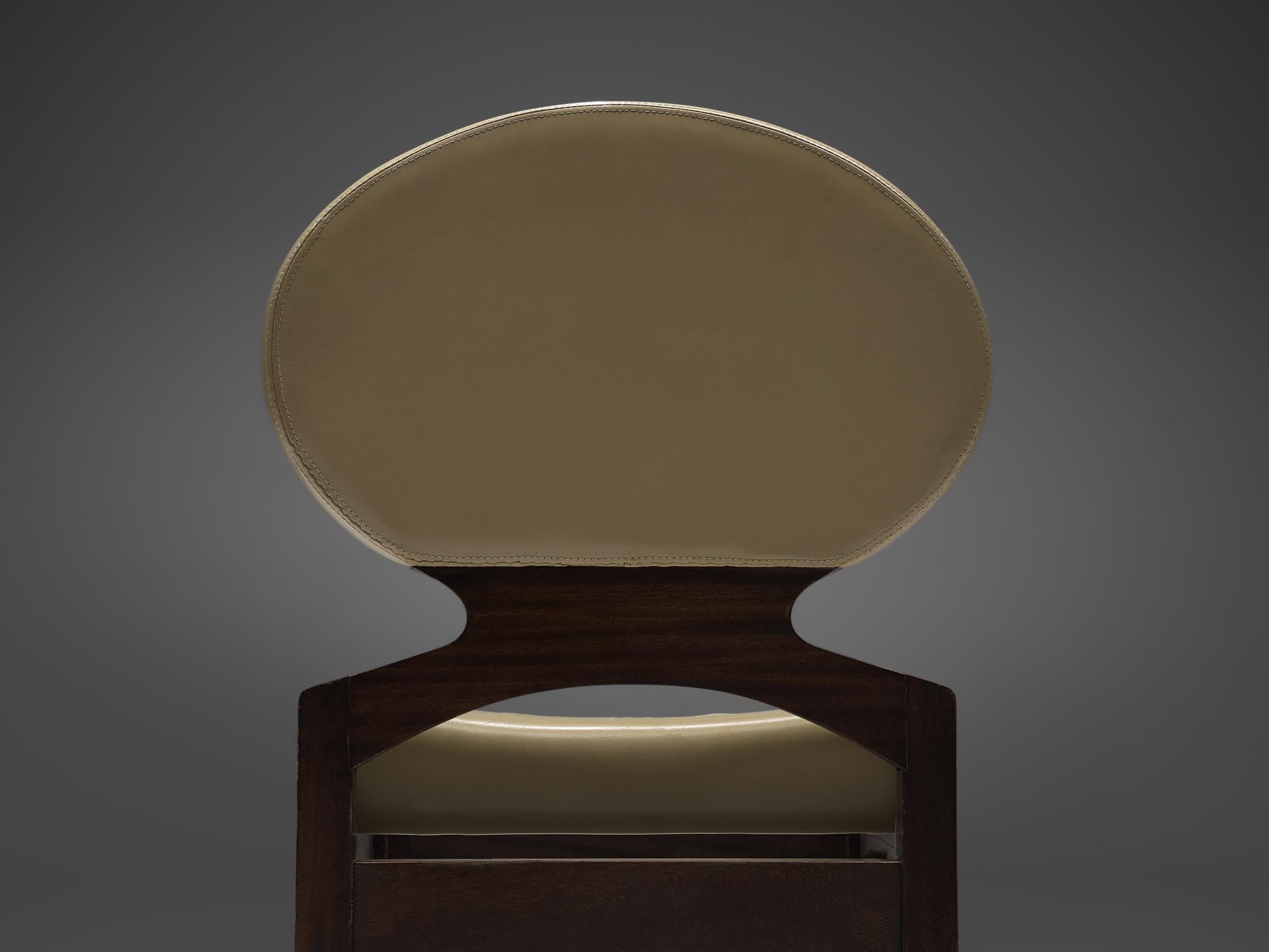 Belgian Emiel Veranneman Set of Eight Osaka Dining Chairs in Leather