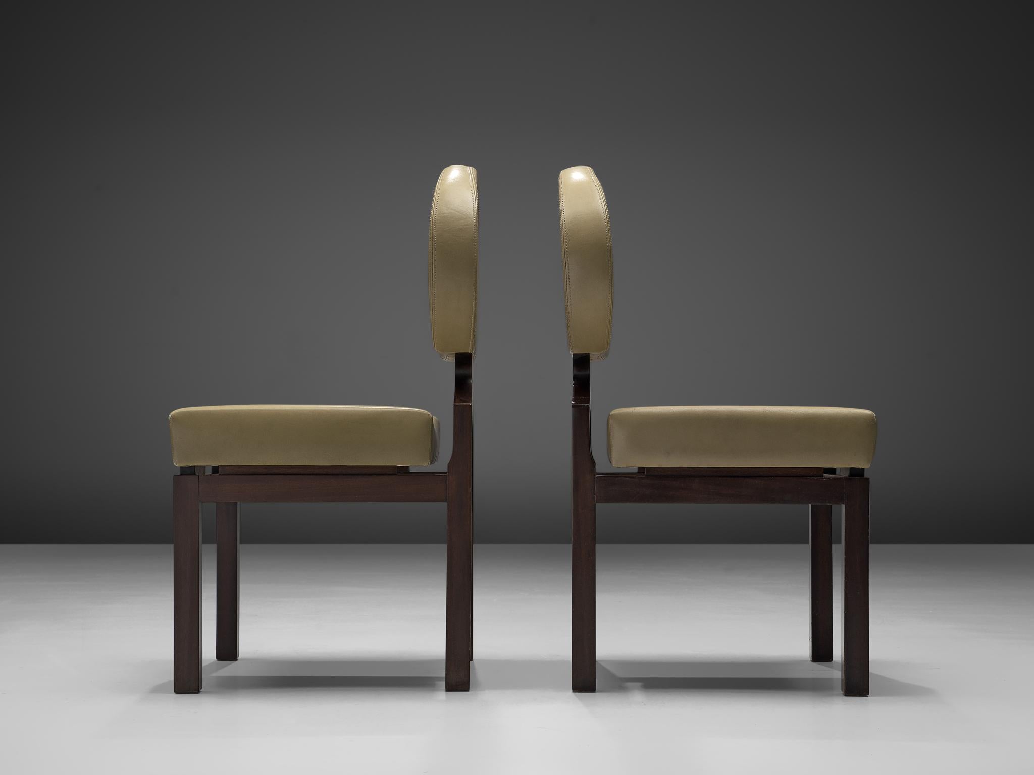 Late 20th Century Emiel Veranneman Set of Eight Osaka Dining Chairs in Leather