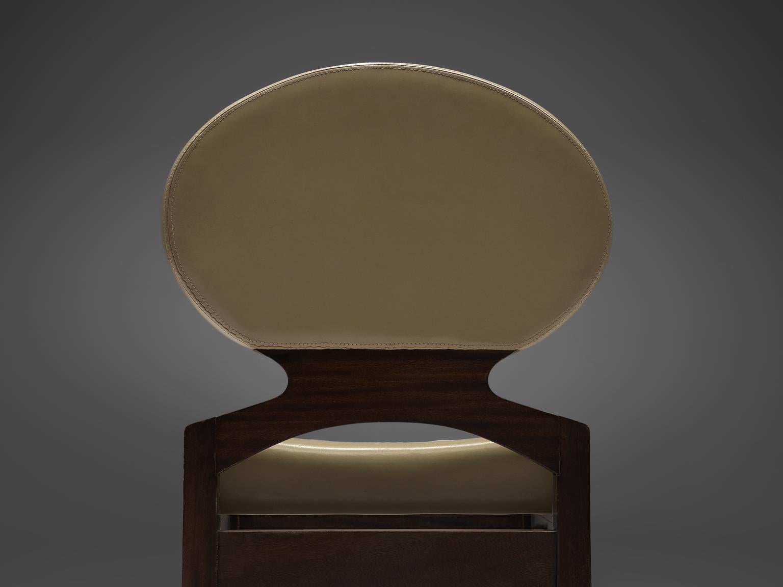 Oak Emiel Veranneman Set of Eight Osaka Dining Chairs in Leather