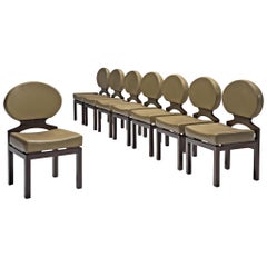 Emiel Veranneman Set of Eight Osaka Dining Chairs in Leather