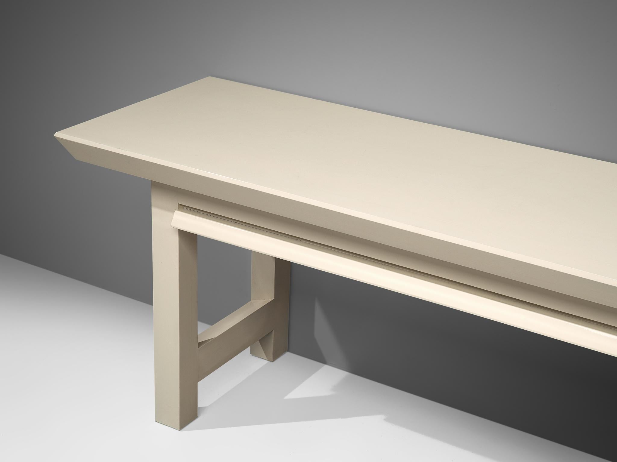 Table console blanche Emiel Veranneman et lampe de table 'Shogun' de Mario Botta  en vente 3