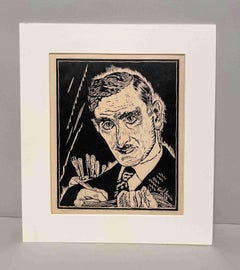 A 1928 Modernist Woodcut, Self-Portrait of Notable Chicago Modernist Emil Armin