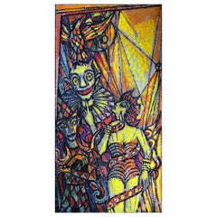 Emil Betzler "Arlecchini 1" Pittura espressionista tedesca