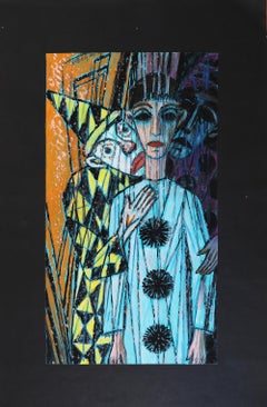 Emil Betzler "Arlecchini 2", opera espressionista tedesca su carta