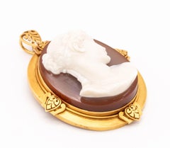 Emil Biedermann 1867 Austrian Important Presentation Agate Pendant in 19Kt Gold