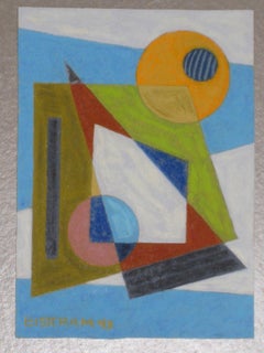 Pittura astratta geometrica WPA Arte trascendentale Moderna Non Oggettiva 1940s