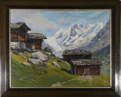 Emil Brehm (1880-1954) – Ölgemälde, „Spring In The Alps“, frühes 20. Jahrhundert