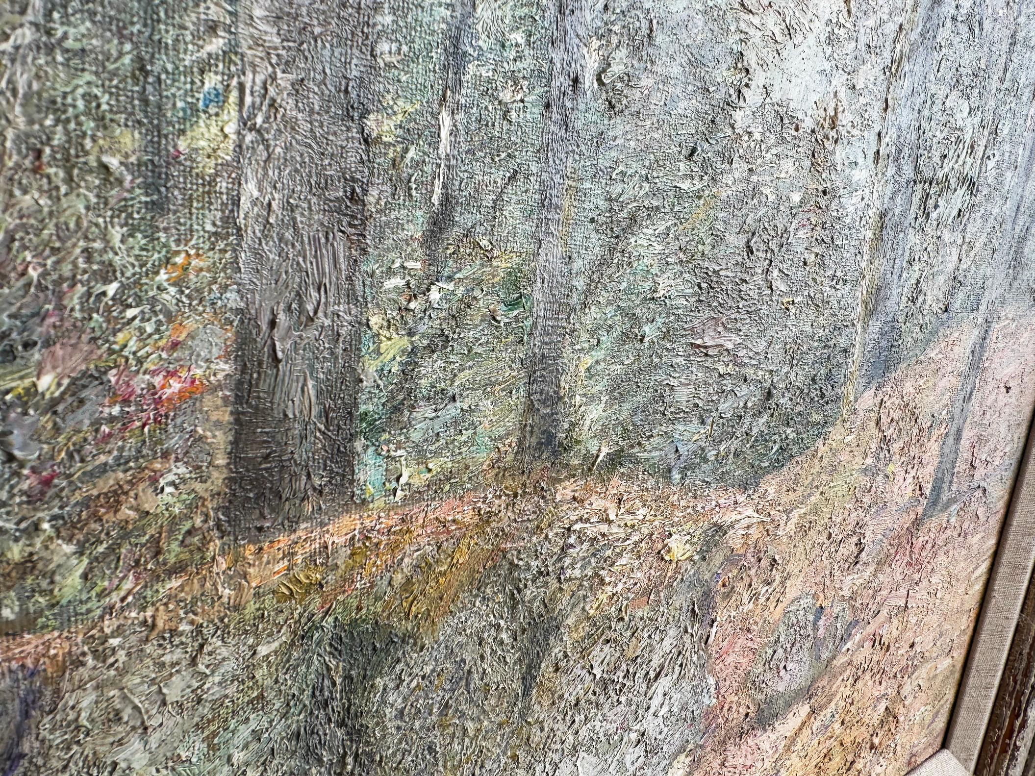 Danish-American artist Søren Emil Carlsen paints a post-impressionist landscape that blurs the line between representation and abstraction. With its open composition, the artist captures the fleeting effects of light that filter down into the first