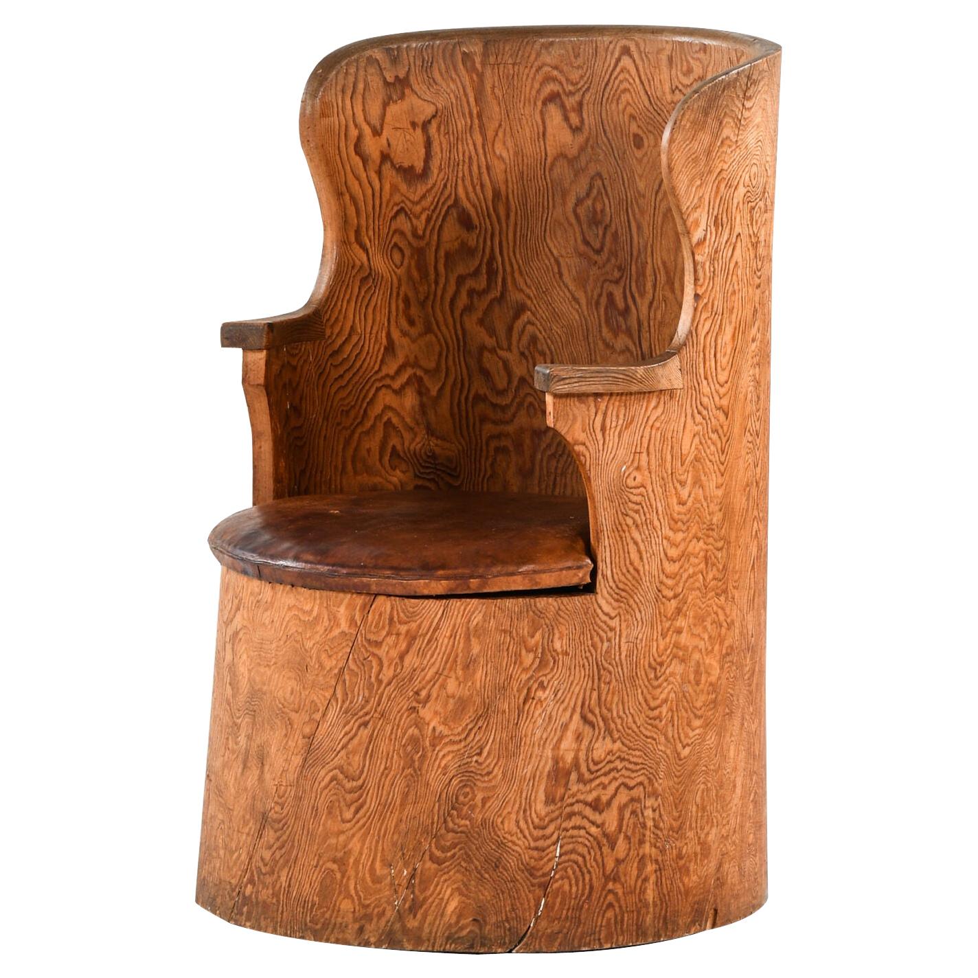 Emil Cederlund Stump Chair Produced in Mora, Sweden For Sale