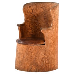 Vintage Emil Cederlund Stump Chair Produced in Mora, Sweden