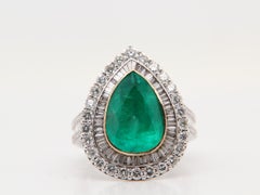 EMIL Certified 4.71 Carat Columbian Emerald and Diamond Cocktail Ring