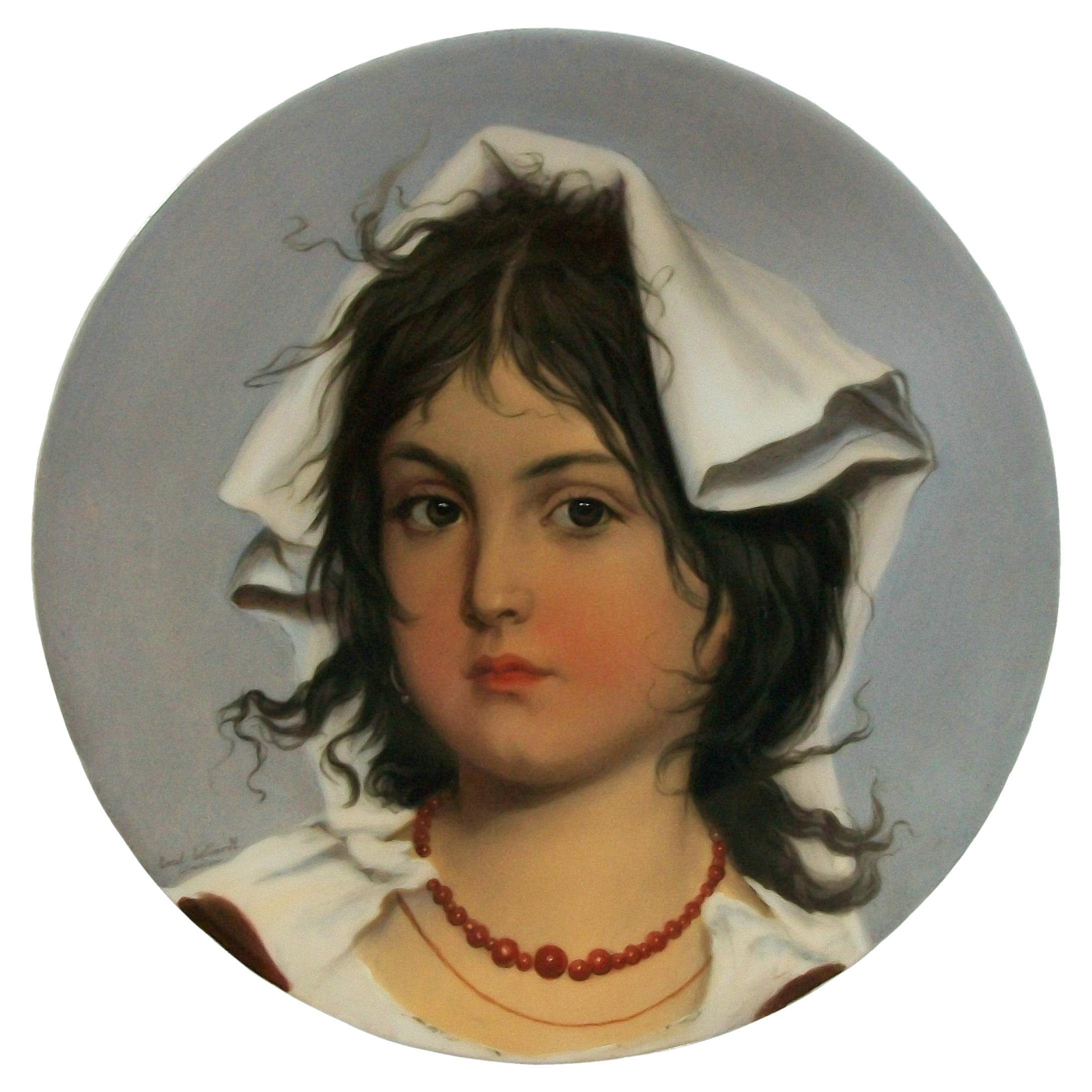 EMIL ECKARDT - 'Gabriela' - Pirkenhammer Porcelain Cabinet Plate - Circa 1900