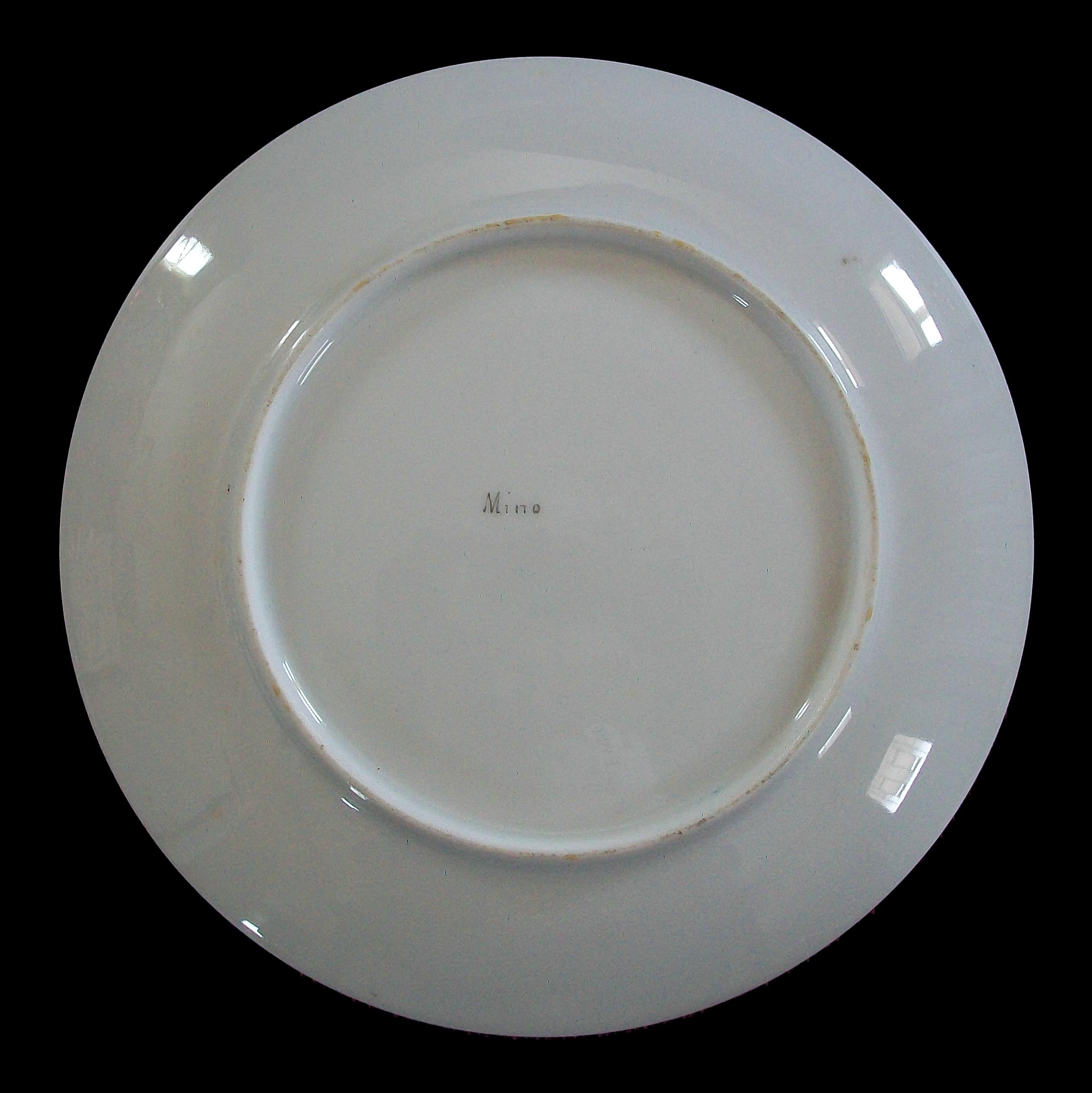 EMIL ECKARDT - 'Mino' - Pirkenhammer Porcelain Cabinet Plate - E.U. - Circa 1900 For Sale 2