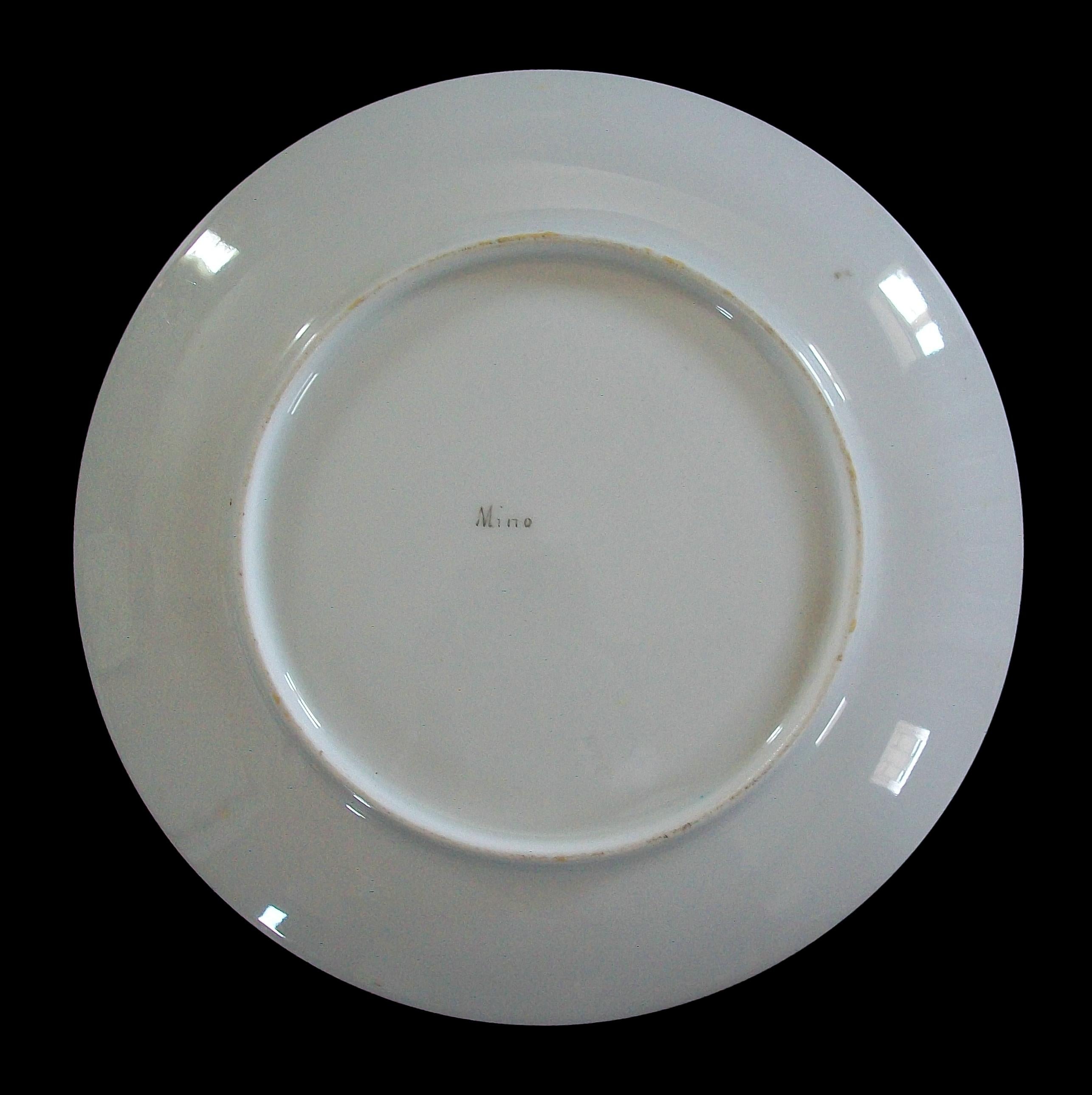 EMIL ECKARDT - 'Mino' - Pirkenhammer Porcelain Cabinet Plate - E.U. - Circa 1900 For Sale 3