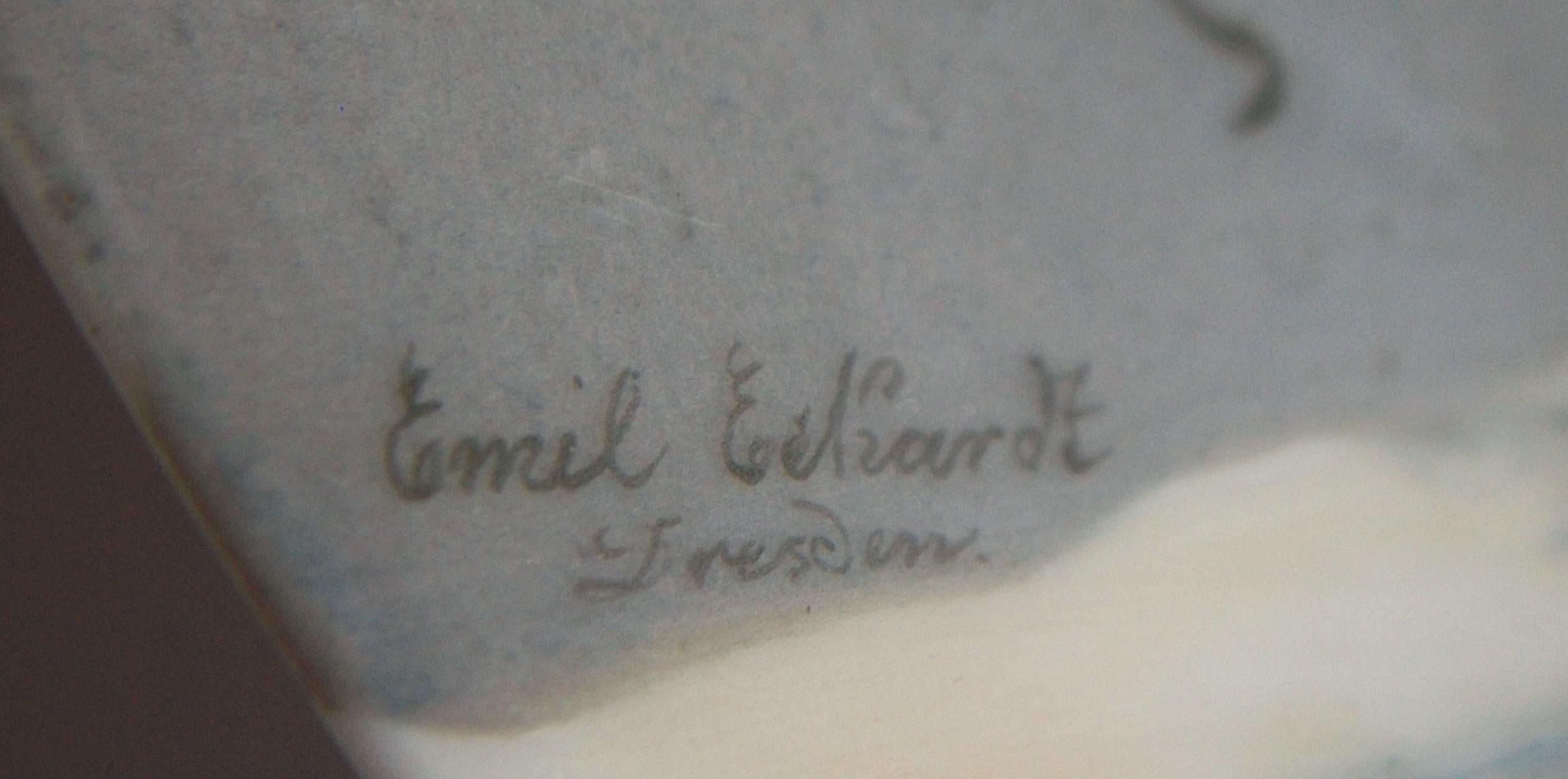 EMIL ECKARDT - Paire d'assiettes de cabinet en porcelaine Pirkenhammer - E.U. - vers 1900 en vente 5