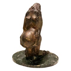 Antique Emil Filla "Maternity" Bronze Sculpture