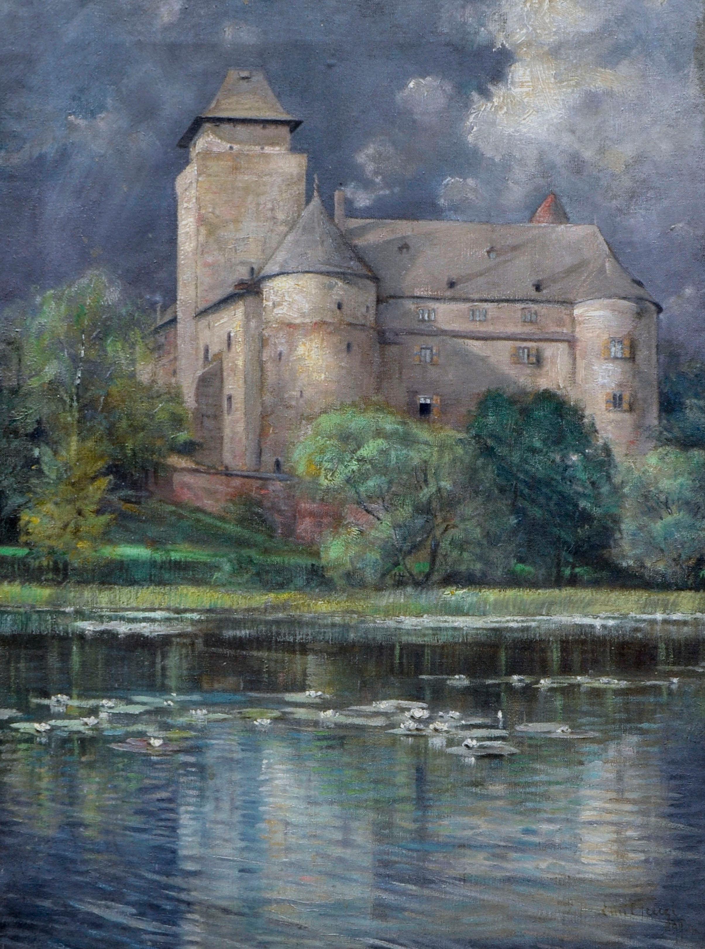Old Vienna Castle Landscape - Painting by Emil Fuchs