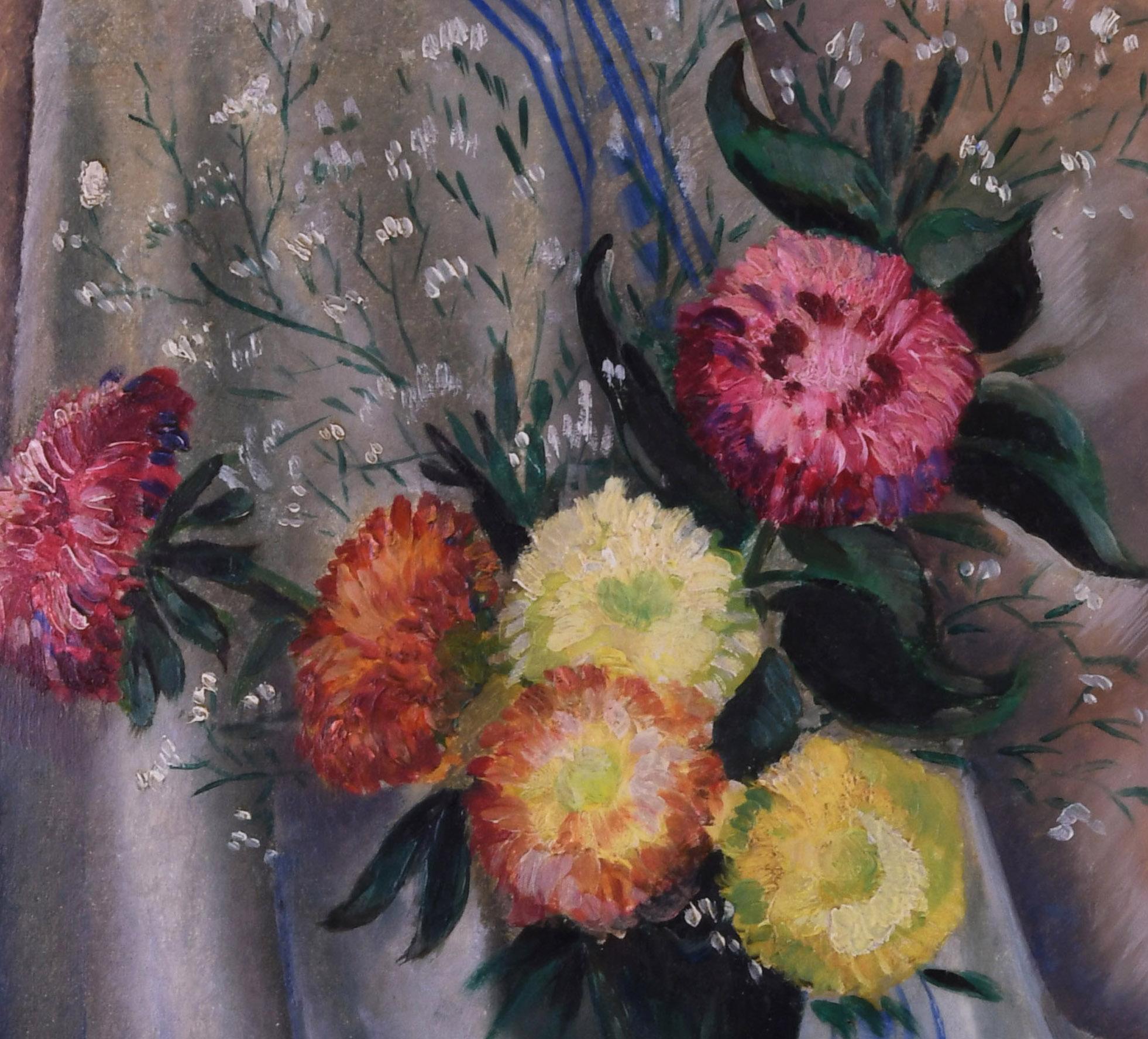 Nature morte avec fleurs - Modernisme américain Painting par Emil Ganso