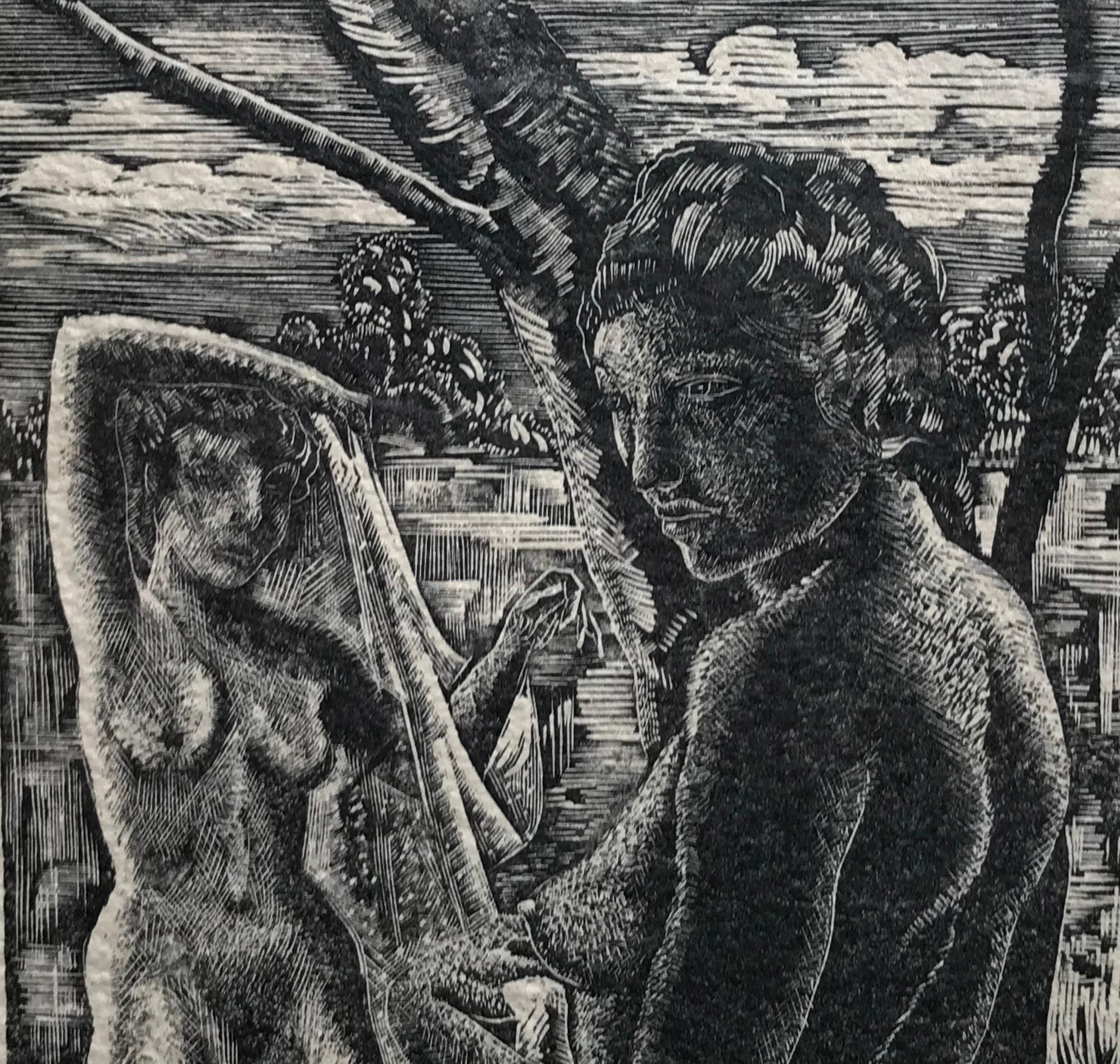 “The Bathers” - American Modern Print by Emil Ganso