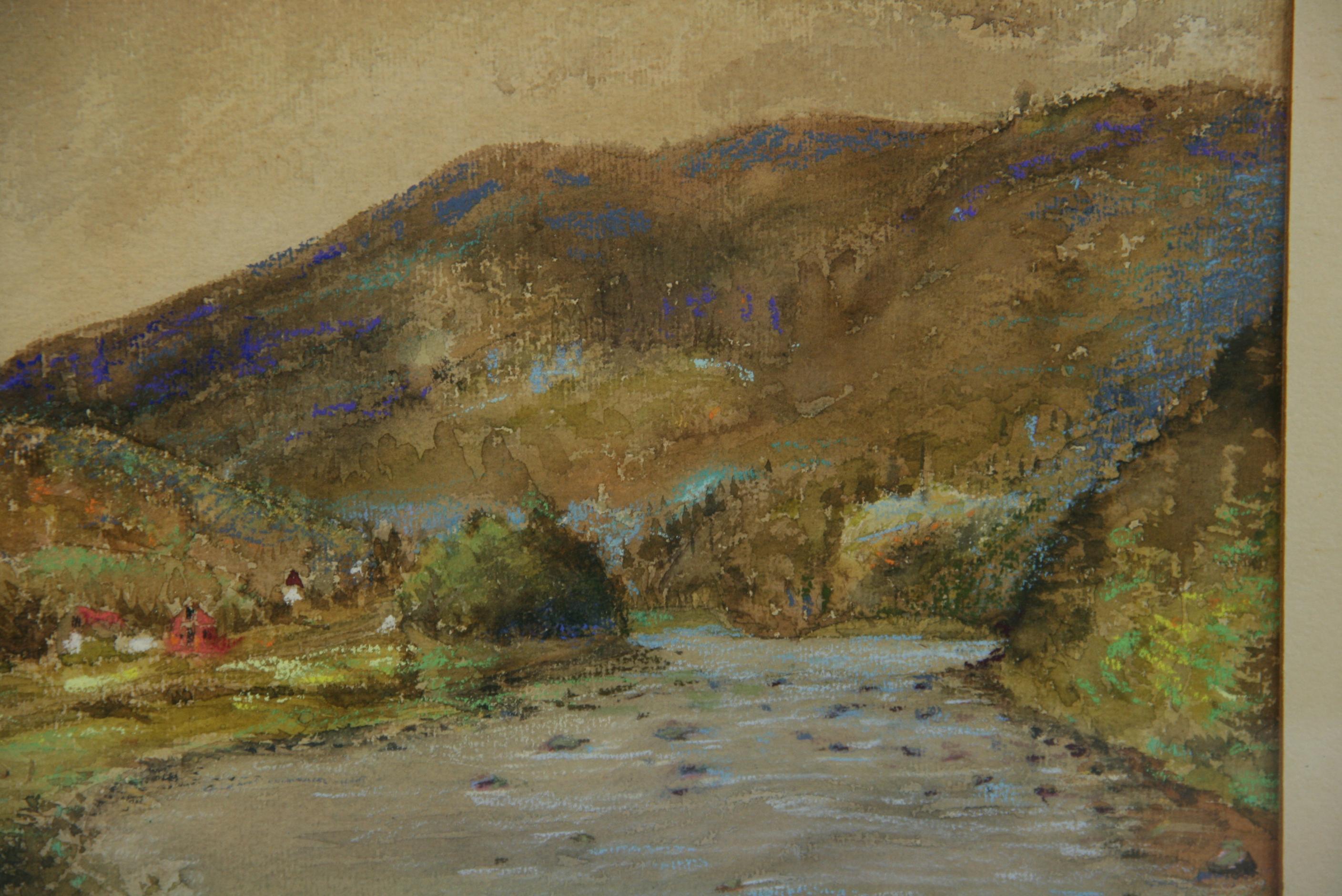 3821 Pastel à l'huile paysage ancien de Hudson North Creek
Taille de l'image 10x13.5
