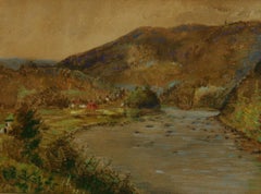 Antique paysage de Hudson North Creek 1947