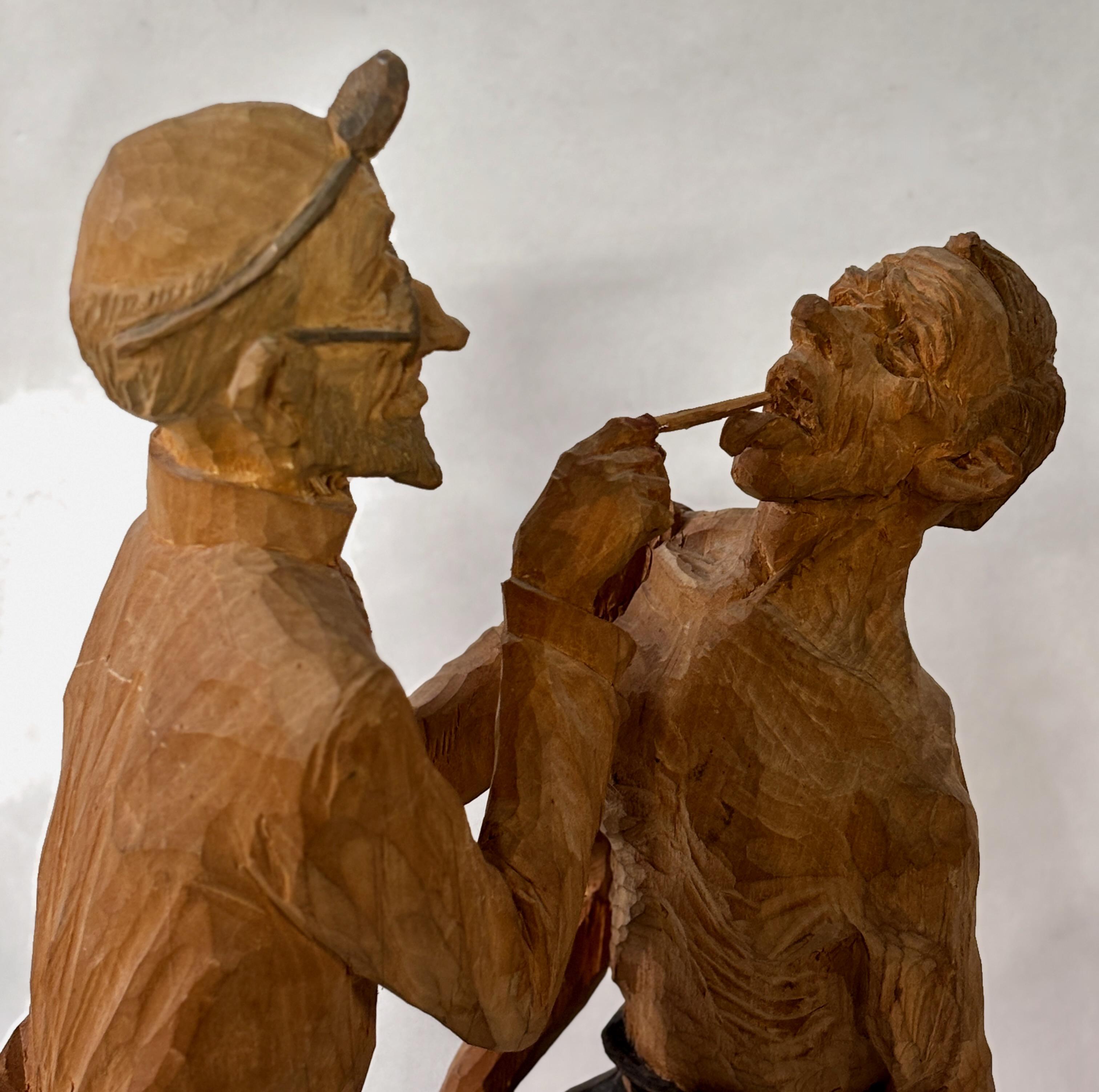 Emil Janel (sueco-estadounidense 1897-1981) Talla en madera Escultura dentista Madera en venta