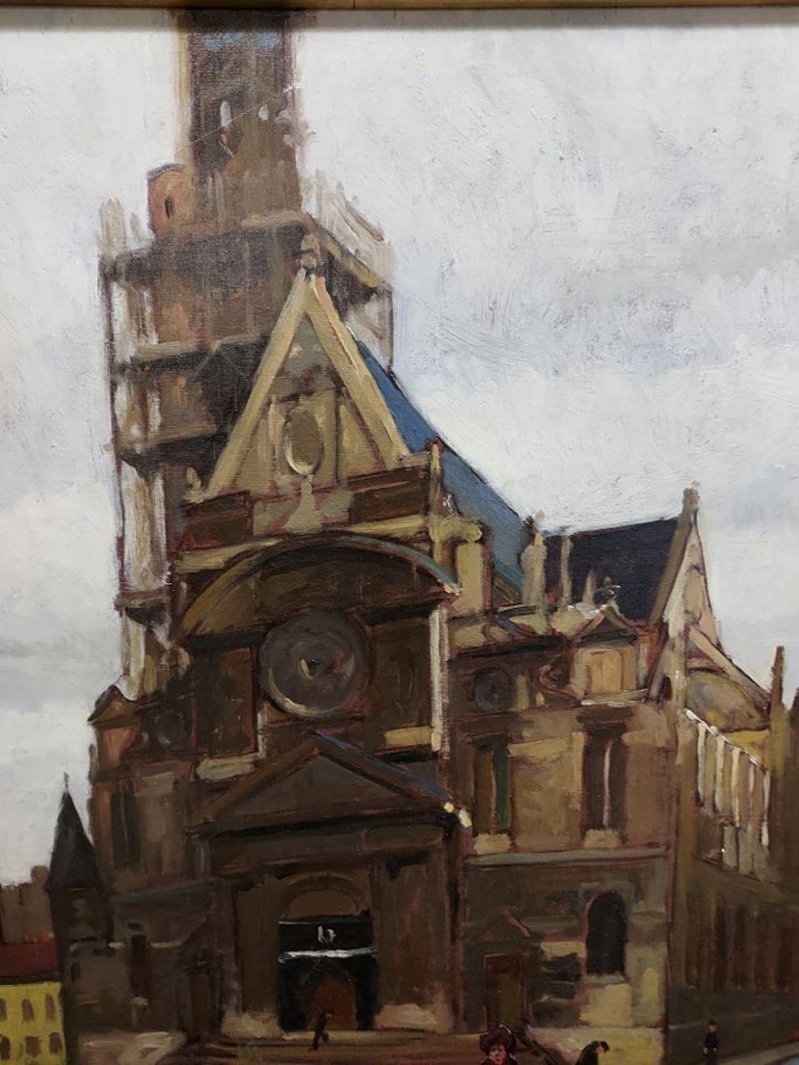 Church Paris Oil Painting by Emil Kosa Jr. For Sale 3